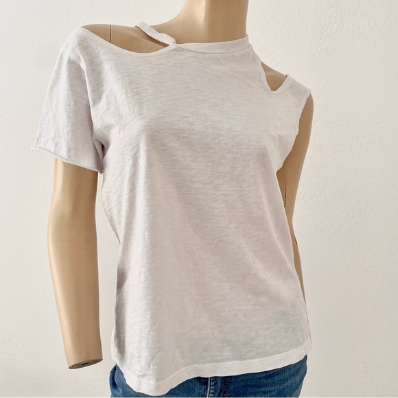 LNA- white cold shoulder white tee- small - Picture 12 of 12